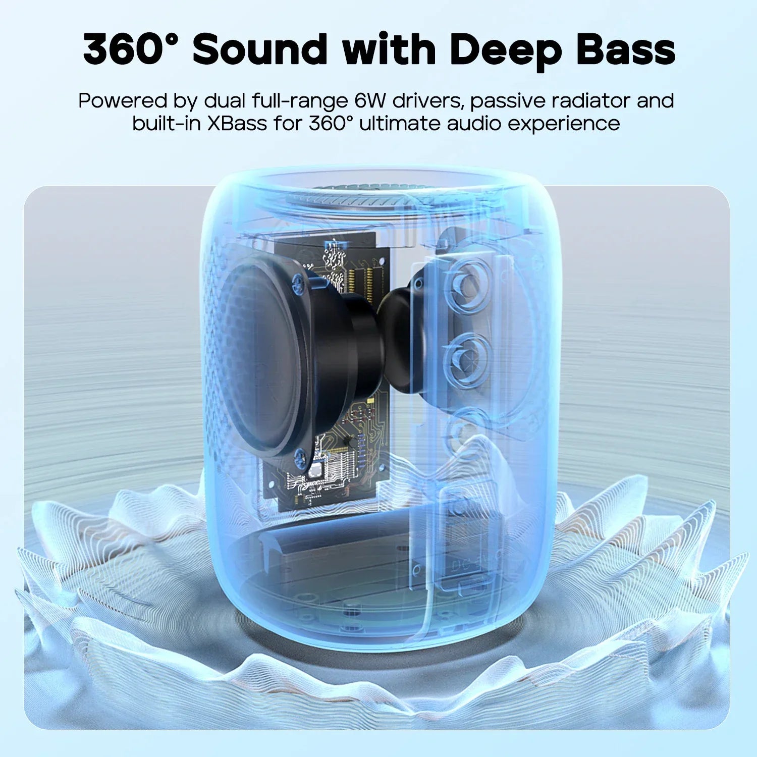 Mini Bluetooth Speake with Waterproof and 12H Playtime (Black)-2