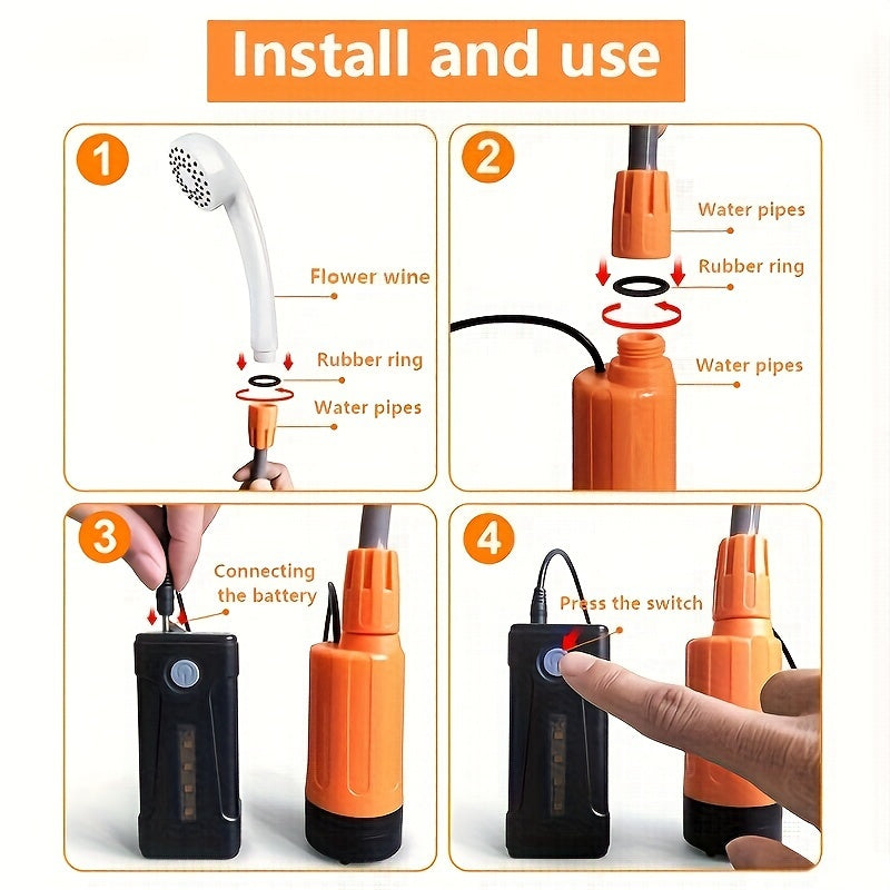 Portable Electric Shower with Battery-4