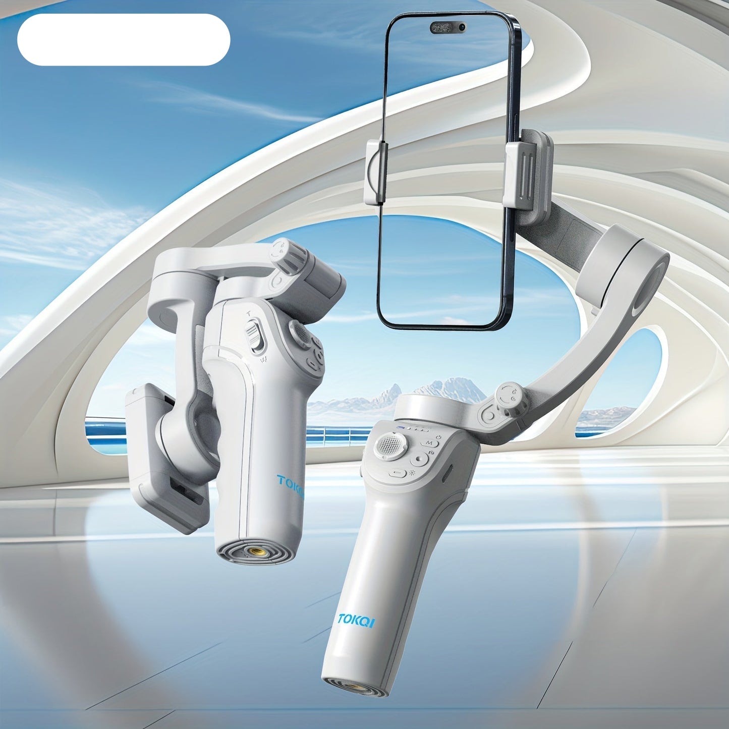 3-Axis Selfie Stick Stabilizer with LED & Face Tracking-2